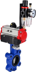 Затвор дисковый поворотный WBV1631E-2W-Fb-H Ду50 Ру16 LUG корпус - чугун QT450, диск - нержавеющая сталь 304, уплотнение - EPDM, с пневмоприводом PA-SA-083, пневмораспределителем 4M310-08 DC24V и БПВ AFC2000