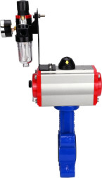 Затвор дисковый поворотный WBV1631E-2W-Fb-H Ду50 Ру16 LUG корпус - чугун QT450, диск - нержавеющая сталь 304, уплотнение - EPDM, с пневмоприводом PA-SA-083, пневмораспределителем 4M310-08 DC24V и БПВ AFC2000