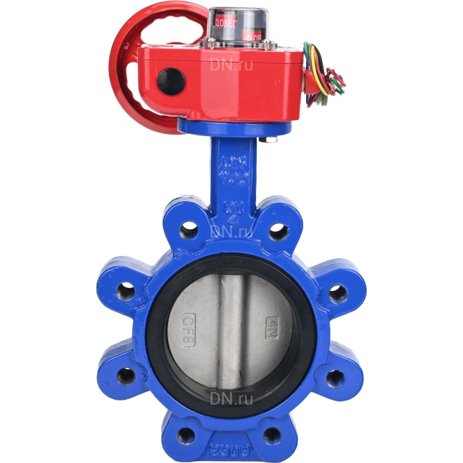Затвор дисковый поворотный WBV1631N-2W-Fb-H Ду65 Ру16 LUG межфланцевый, корпус - чугун QT450, диск - нержавеющая сталь AISI 304, уплотнение - NBR, с редуктором HGBF RQN1-180Z в Барнауле