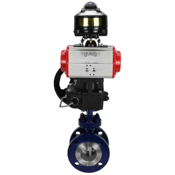 Затвор дисковый поворотный с тройным эксцентриситетом WBV3EX-3431M-1W-F-ISO Ду65 Ру25 фланцевый, корпус - углеродистая сталь WCB, диск - нержавеющая сталь 304, METAL, с пневмоприводом PA-DA-083, БКВ APL-510N EX и ручным дублером MON2-450-T28-ISO