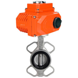 Затвор дисковый поворотный WBV3232N-2W-Fb-H Ду100 Ру16, корпус - нержавеющая сталь 316L, диск - нержавеющая сталь 316L, уплотнение - NBR, с электроприводом QT-N-015EM-О1-24VDC-У1 24В HARK