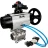 Кран шаровой BV3232P(3pc)-FP-W-ISO-H Ду80 Ру25, полнопроходной, трехсоставной, нержавеющая сталь 316, уплотнение - PTFE, под приварку, с пневмоприводом PA-DA-105-1, пневмораспределителем 4V320-10 AC220V, БКВ APL-210N в Барнауле
