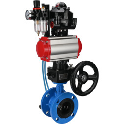 Затвор дисковый поворотный WBV1313E-2W-F-H Ду50 Ру16 фланцевый, корпус - чугун GGG40, диск - чугун GGG40, EPDM, с пневмоприводом PA-DA-105, пневмораспределителем 4V320-10 AC220V, БКВ APL-510N EX, ручным дублером MON1-250-T26-ISO и БПВ AFC2000