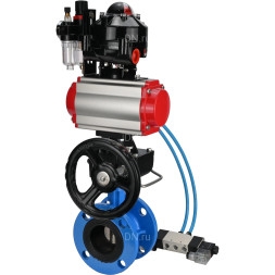Затвор дисковый поворотный WBV1313E-2W-F-H Ду50 Ру16 фланцевый, корпус - чугун GGG40, диск - чугун GGG40, EPDM, с пневмоприводом PA-DA-105, пневмораспределителем 4V320-10 AC220V, БКВ APL-510N EX, ручным дублером MON1-250-T26-ISO и БПВ AFC2000