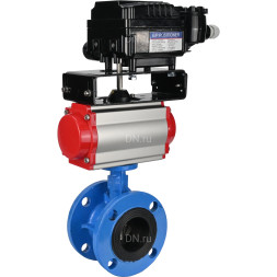 Затвор дисковый поворотный WBV1313E-2W-F-H Ду80 Ру16 фланцевый, корпус - чугун GGG40, диск - чугун GGG40, уплотнение - EPDM, с пневмоприводом PA-DA-105 и позиционером YT-1000RSN с обратной связью