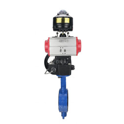 Затвор дисковый поворотный WBV1432N-2W-Fb-H Ду150 Ру16, корпус - чугун GGG50, диск - нержавеющая сталь 316L, уплотнение - NBR, с пневмоприводом PA-DA-105 двойного действия, с БКВ APL-510N EX, с ручным дублером MON3-700-T38-ISO