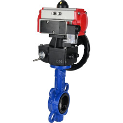 Затвор дисковый поворотный WBV1132N-2W-Fb-H Ду200 Ру16, корпус - чугун GG25, диск - нержавеющая сталь 316L, уплотнение - NBR, с пневмоприводом PA-DA-130, пневмораспределителем 4M310-08 AC220V, ручным дублером MON3-700-T38-ISO