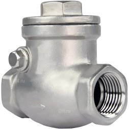 Клапан обратный поворотный VCT3232-T 1″ Ду25 Ру16 WDVF резьбовой, корпус - нержавеющая сталь AISI 316, диск - нержавеющая сталь AISI 316, уплотнение - PTFE