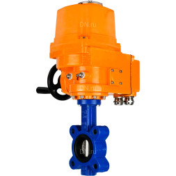 Затвор дисковый поворотный WBV1616E-2W-Fb-H Ду100 Ру16 LUG межфланцевый, корпус - чугун QT450, диск - чугун QT450, уплотнение - EPDM, с электроприводом QT-EX-010EM-O2-380VAC-У1 380В