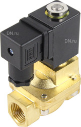 Клапан электромагнитный VS400-NT-NC-24VAC 1/2″ Ду15 Ру16 пилотного действия двухходовой, корпус - латунь, присоединение - внутренняя резьба, уплотнение - NBR, нормально-закрытый, катушка - 24В AC