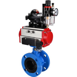 Затвор дисковый поворотный WBV1313E-2W-F-H Ду125 Ру16 фланцевый, корпус - чугун GGG40, диск - чугун GGG40, EPDM, с пневмоприводом PA-DA-130, пневмораспределителем 4M310-08 AC220V, БКВ APL-210N и БПВ AFC2000
