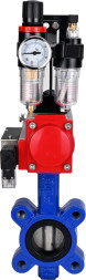 Затвор дисковый поворотный WBV1631E-2W-Fb-H Ду100 Ру16 LUG корпус - чугун QT450, диск - нержавеющая сталь 304, уплотнение - EPDM, с пневмоприводом PA-SA-130, пневмораспределителем 4M310-08 DC24V и БПВ AFC2000