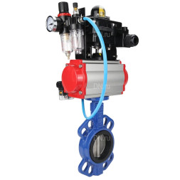 Затвор дисковый поворотный WBV1413E-2W-Fb-H Ду125 Ру16, корпус - чугун GGG50, диск - чугун GGG40, уплотнение - EPDM, с пневмоприводом PA-SA-130, пневмораспределителем 4M310-08 AC220V, БКВ APL-410N EX, БПВ AFC2000