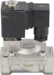 Клапан электромагнитный VS431-ET-NC-24VDC 3/4″ Ду20 Ру16, соленоидный двухходовой, корпус - нержавеющая сталь 304, уплотнение - EPDM, резьбовой, нормально-закрытый, пилотный, катушка - 24В