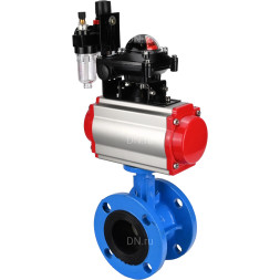 Затвор дисковый поворотный WBV1313E-2W-F-H Ду150 Ру16 фланцевый, корпус - чугун GGG40, диск - чугун GGG40, EPDM, с пневмоприводом PA-DA-130, пневмораспределителем 4M310-08 AC220V, БКВ APL-210N и БПВ AFC2000