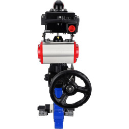 Затвор дисковый поворотный WBV1616E-2W-Fb-H Ду100 Ру16 LUG корпус - чугун QT450, диск - чугун QT450, уплотнение - EPDM, с пневмоприводом PA-DA-083, пневмораспределителем 4V320-08 AC220V, БКВ APL-410N EX и редуктором MON2-450-T28-ISO