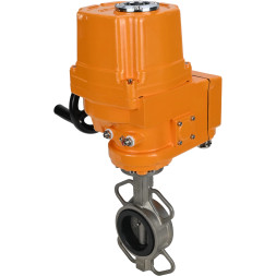Затвор дисковый поворотный WBV3232V-2W-Fb-H Ду150 Ру16, корпус - нержавеющая сталь 316L, диск - нержавеющая сталь 316L, уплотнение - Viton, с электроприводом QT-EX-010EM-O2-220VAC-У1 220В