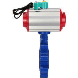 Затвор дисковый поворотный WBV1631E-2W-Fb-H Ду50 Ру16 LUG корпус - чугун QT450, диск - нержавеющая сталь 304, уплотнение - EPDM, с пневмоприводом PA-DA-065, пневмораспределителем 4M310-08 AC220V и магнитным переключателем ALS200D