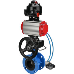 Затвор дисковый поворотный WBV1313E-2W-F-H Ду125 Ру16 фланцевый, корпус - чугун GGG40, диск - чугун GGG40, EPDM, с пневмоприводом PA-DA-130, пневмораспределителем 4V320-10 AC220V, БКВ APL-510N EX и ручным дублером MON1-250-T26-ISO