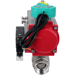 Кран шаровой BV3232P(2pc)-FP-T-ISO-H Ду65 Ру40 полнопроходной, внутренняя резьба, корпус - нержавеющая сталь 316, уплотнение - PTFE, с пневмоприводом PA-DA-083, пневмораспределителем 4M310-08 AC220V и магнитным переключателем ALS200D