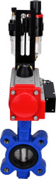 Затвор дисковый поворотный WBV1631N-2W-Fb-H Ду50 Ру16 LUG корпус - чугун QT450, диск - нержавеющая сталь 304, уплотнение - NBR, с пневмоприводом PA-SA-083, пневмораспределителем 4M310-08 DC24V и БПВ AFC2000