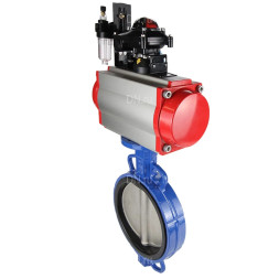 Затвор дисковый поворотный WBV1432E-2W-Fb-H Ду300 Ру16, корпус - чугун GGG50, диск - нержавеющая сталь 316L, уплотнение - EPDM, с пневмоприводом PA-DA-140, пневмораспределителем 4M310-08 AC220V, БКВ APL-210N, БПВ AFC2000