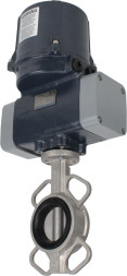 Затвор дисковый поворотный WBV3131V-2W-Fb-H Ду100 Ру16 межфланцевый, корпус - нержавеющая сталь 304, диск - нержавеющая сталь 304, уплотнение - VITON, с электроприводом четвертьоборотным QTSA-N-014EM-O0-220VAC с пружинным возвратом