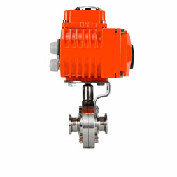 Затвор дисковый поворотный WBV3131S-2W-C-H Ду25 Ру10 кламповый, корпус - пищевая нержавеющая сталь 304, уплотнение - Silicon, с электроприводом QT-N-003EM-O1-220VAC-У1 HARK
