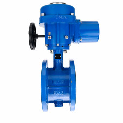 Затвор дисковый поворотный WBV1331E-2W-F-H Ду125 Ру16 фланцевый, корпус - чугун GGG40, диск - нержавеющая сталь 304, уплотнение - EPDM, с электроприводом QT-N-030M-O2-380VAC-У1 с моментной муфтой 380В