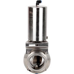 Затвор дисковый поворотный кламповый WBV3131S-2W-C-H Ду40 Ру10 корпус - пищевая нержавеющая сталь 304, уплотнение – Silicon, с пневмоприводом PA-SA-85 с возвратными пружинами
