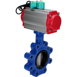 Затвор дисковый поворотный WBV1631E-2W-Fb-H Ду100 Ру16 LUG корпус - чугун QT450, диск - нержавеющая сталь 304, уплотнение - EPDM, с пневмоприводом PA-DA-083, пневмораспределителем 4M310-08 DC24V и магнитным переключателем ALS200D
