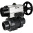 Кран шаровой BV4242E-FP-GRM-ISO Дн80 Ру10 полнопроходной, корпус - НПВХ, шар - НПВХ, уплотнение - EPDM, с пневмоприводом PA-DA-105-1 и пневмораспределителем 4M310-08 DC24V в Барнауле