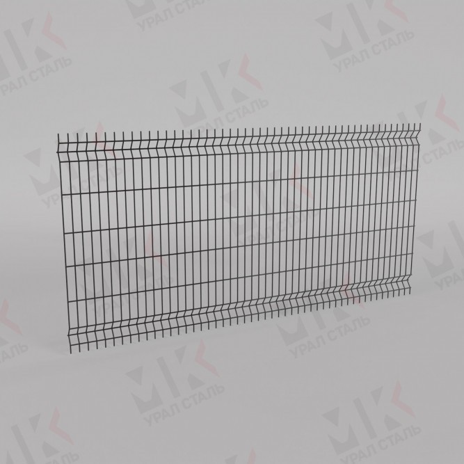 3Д забор черный (RAL 9005) 2500х3000х5 Light в Барнауле