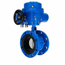 Затвор дисковый поворотный WBV1331E-2W-F-H Ду200 Ру16 фланцевый, корпус - чугун GGG40, диск - нержавеющая сталь 304, уплотнение - EPDM, с электроприводом QT-N-040M-O2-380VAC-У1 с моментной муфтой 380В