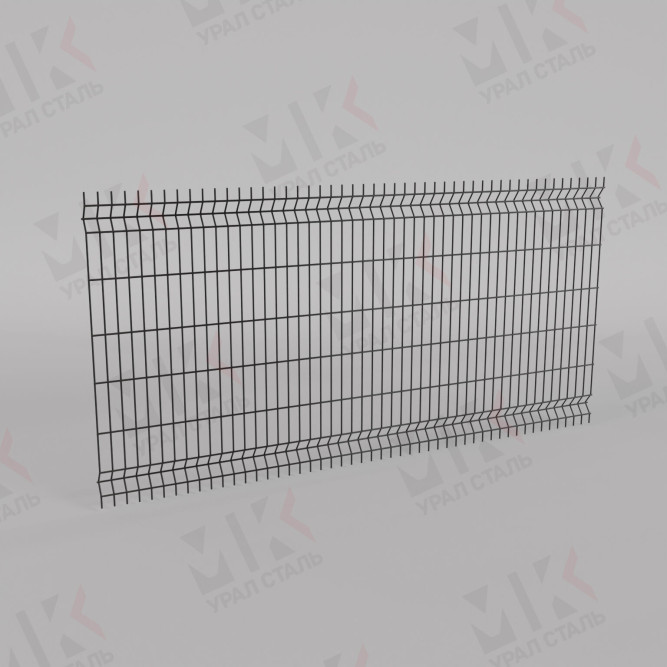 3Д забор черный (RAL 9005) 2500х2500х5 Profi в Барнауле