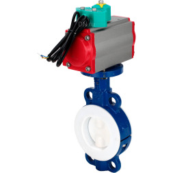 Затвор дисковый поворотный WBV3434Pf-2W-Fb-H Ду65 Ру16 корпус - углеродистая сталь WCB, диск - углеродистая сталь WCB, футерованный PTFE, уплотнение - PTFE, с пневмоприводом PA-DA-065 и магнитным переключателем ALS200D