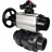 Кран шаровой BV4242E-FP-GRM-ISO Дн20 Ру10 полнопроходной, корпус - НПВХ, шар - НПВХ, уплотнение - EPDM, с пневмоприводом PA-DA-105-1, пневмораспределителем 4M310-08 DC24V и БКВ APL-210N в Барнауле