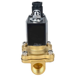 Клапан электромагнитный VS300-ET-NC-220VAC 2″ Ду50 Ру10, соленоидный двухходовой, корпус - латунь, уплотнение - EPDM, резьбовой, нормально-закрытый, прямого действия, катушка - 220В