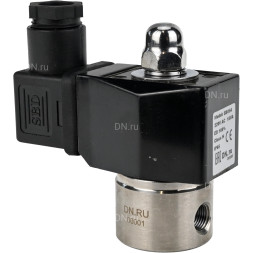 Клапан электромагнитный VS331-ET-NC-220VAC 1/8″ Ду6 Ру10, соленоидный двухходовой, корпус - нержавеющая сталь 304, уплотнение - EPDM, резьбовой, нормально-закрытый, прямого действия, катушка - 220В