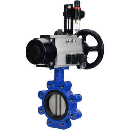 Затвор дисковый поворотный WBV1631E-2W-Fb-H Ду150 Ру16 LUG корпус - чугун QT450, диск - нержавеющая сталь 304, уплотнение - EPDM, с пневмоприводом PA-DA-105-1, пневмораспределителем 4M310-08 AC220V и БПВ AFC2000