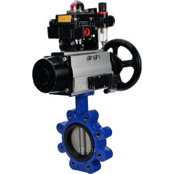 Затвор дисковый поворотный WBV1631E-2W-Fb-H Ду150 Ру16 LUG корпус - чугун QT450, диск - нержавеющая сталь 304, уплотнение - EPDM, с пневмоприводом PA-DA-105-1, пневмораспределителем 4M310-08 AC220V, БКВ APL-410N EX и БПВ AFC2000