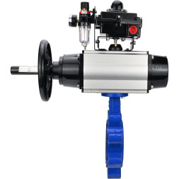 Затвор дисковый поворотный WBV1631E-2W-Fb-H Ду150 Ру16 LUG корпус - чугун QT450, диск - нержавеющая сталь 304, уплотнение - EPDM, с пневмоприводом PA-DA-105-1, пневмораспределителем 4M310-08 AC220V, БКВ APL-410N EX и БПВ AFC2000