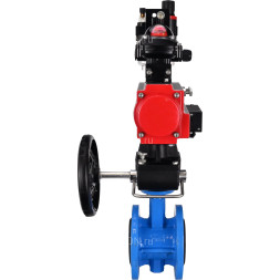 Затвор дисковый поворотный WBV1313E-2W-F-H Ду200 Ру16 фланцевый, корпус - чугун GGG40, диск - чугун GGG40, EPDM, с пневмоприводом PA-DA-140, пневмораспределителем 4M310-08 AC220V, БКВ APL-210N, ручным дублером MON2-450-T28-ISO и БПВ AFC2000