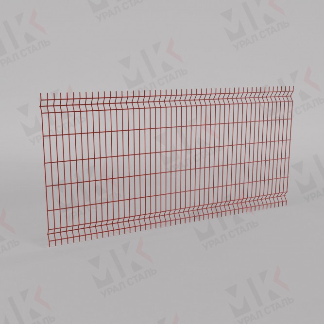 3Д забор красный (RAL 3032) 2500х3000х3.5 Profi в Барнауле