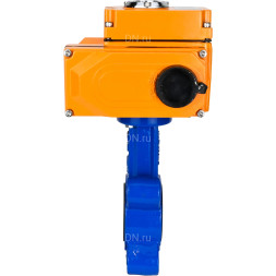 Затвор дисковый поворотный WBV1616N-2W-Fb-H Ду100 Ру16 LUG корпус - чугун QT450, диск - чугун QT450, уплотнение - NBR, межфланцевый, с электроприводом QT-N-010EM-O1-380VAC-У1 380В