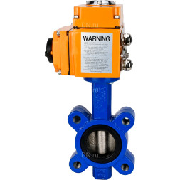 Затвор дисковый поворотный WBV1616E-2W-Fb-H Ду150 Ру16 LUG корпус - чугун QT450, диск - чугун QT450, уплотнение - EPDM, межфланцевый, с электроприводом QT-N-020EM-O1-380VAC-У1 380В