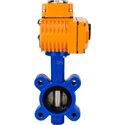 Затвор дисковый поворотный WBV1616E-2W-Fb-H Ду150 Ру16 LUG корпус - чугун QT450, диск - чугун QT450, уплотнение - EPDM, межфланцевый, с электроприводом QT-N-020EM-O1-380VAC-У1 380В