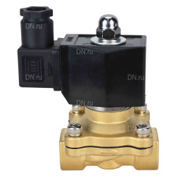 Клапан электромагнитный VS300-NT-NC-220VAC 1/4″ Ду8 Ру10, соленоидный двухходовой, корпус - латунь, уплотнение - NBR, резьбовой, нормально-закрытый, прямого действия, катушка - 220В