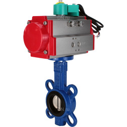 Затвор дисковый поворотный WBV1132N-2W-Fb-H Ду40 Ру16 корпус - чугун GG25, диск - нержавеющая сталь 316L, уплотнение - NBR, с пневмоприводом PA-DA-052 и магнитным переключателем ALS200D
