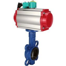 Затвор дисковый поворотный WBV1132N-2W-Fb-H Ду40 Ру16 корпус - чугун GG25, диск - нержавеющая сталь 316L, уплотнение - NBR, с пневмоприводом PA-DA-052 и магнитным переключателем ALS200D
